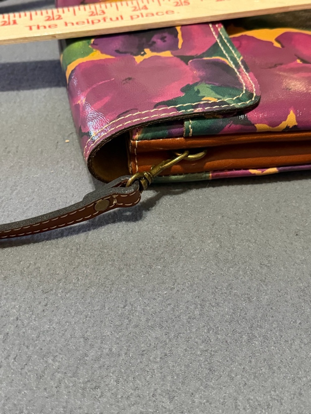 Patricia Nash Leather Blooming Romance Balluri Floral Crossbody Bag Purse - Picture 9 of 12